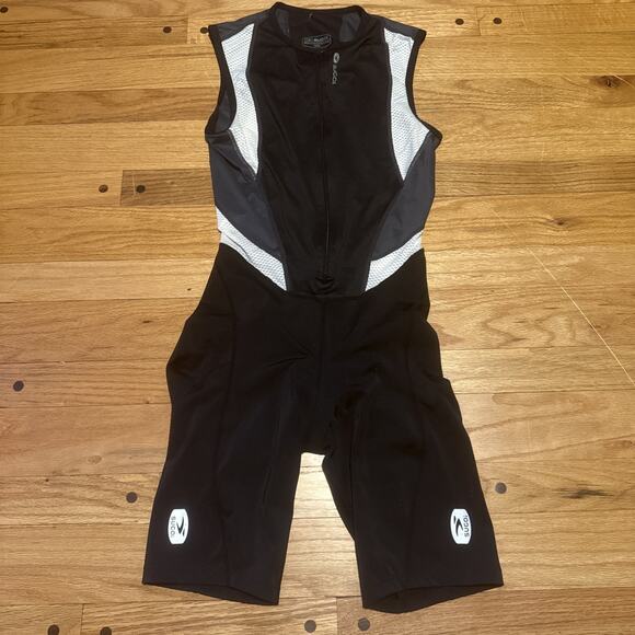 Sugoi Turbo Tri Suit Mens Size Medium Triathlon Cycling Black White - Picture 1 of 10